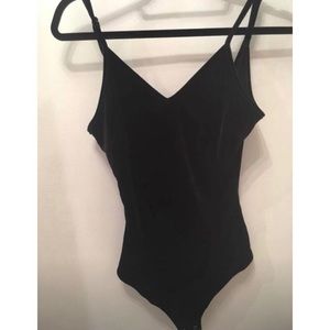 Black velvet body suit